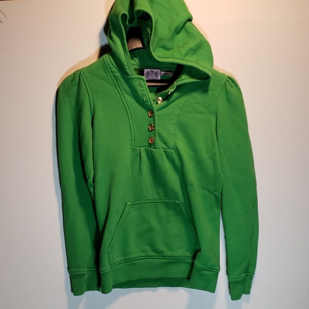 Juicy Couture green with gold buttons hoddie